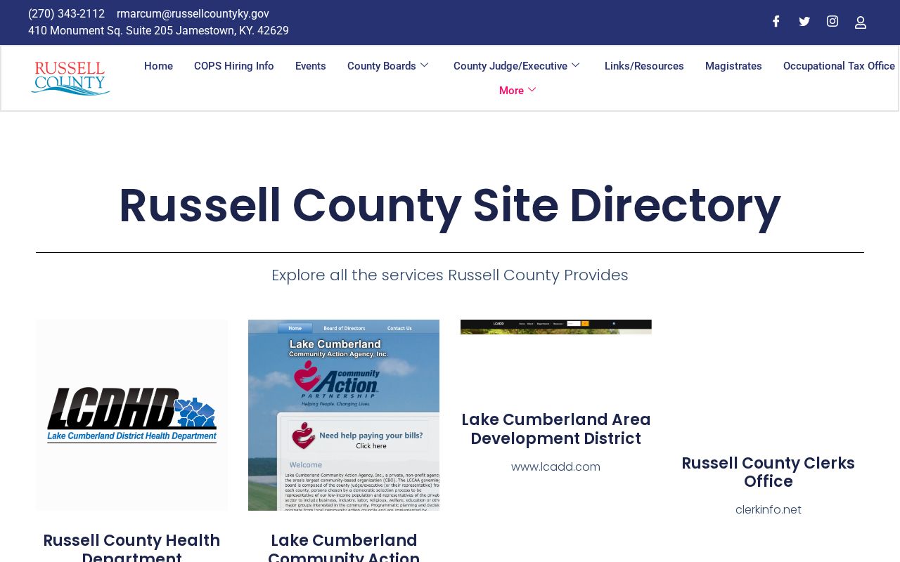 Official Russell County communities information featuring Jamestown