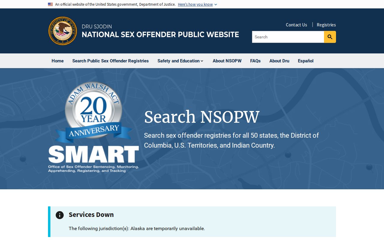 Russell County sex offender search through the national NSOPW portal